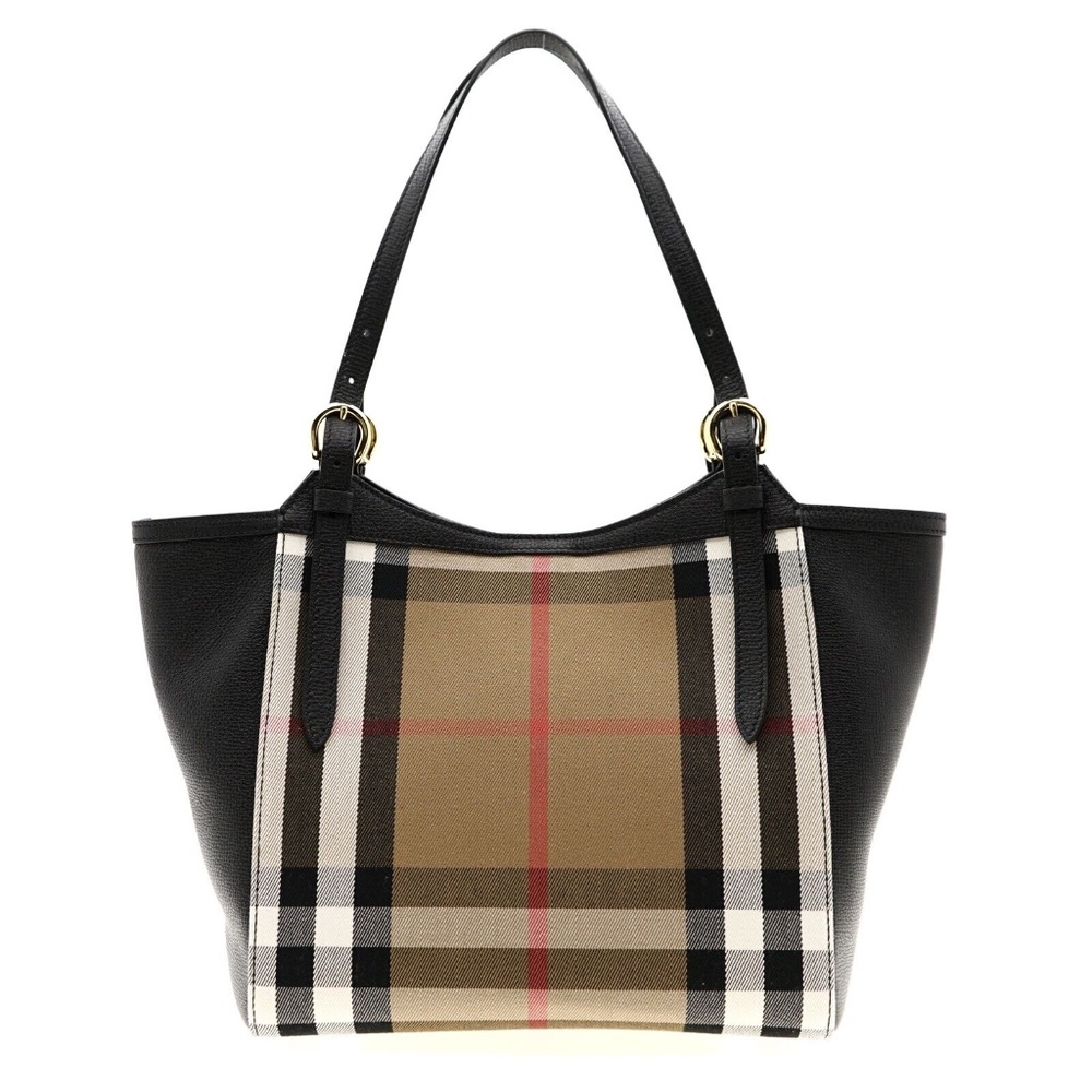 Burberry Canterbury Tote Shoulder Bag House Check Black New